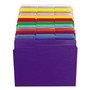 Smead Reinforced Top Tab Colored File Folders, 1/3-Cut Tabs: Assorted, Letter Size, 0.75" Expansion, Blue, 100/Box