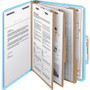 Smead Pressboard Top Tab Classification Folders, Eight SafeSHIELD Fasteners, 3" Expansion, 3 Dividers, Letter Size, Blue, 10/Box
