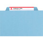 Smead Pressboard Top Tab Classification Folders, Eight SafeSHIELD Fasteners, 3" Expansion, 3 Dividers, Letter Size, Blue, 10/Box