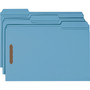 Smead Top Tab Colored Fastener Folders, 0.75" Expansion, 2 Fasteners, Legal Size, Blue Exterior, 50/Box
