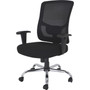 Lorell Big & Tall Mesh High-Back Task Chair - Fabric Seat Material - Mid Back - 5-star Base - Black
