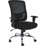 Lorell Big & Tall Mesh High-Back Task Chair - Fabric Seat Material - Mid Back - 5-star Base - Black