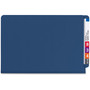 Smead End Tab Pressboard Classification Folders, Six SafeSHIELD Fasteners, 2" Expansion, 2 Dividers, Legal Size, Dark Blue, 10/Box