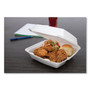 Dart Foam Hinged Lid Containers, 3-Compartment, 8.38 x 7.78 x 3.25, 200/Carton (DCC85HT3R) View Product Image