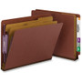 Smead End Tab Pressboard Classification Folders, Six SafeSHIELD Fasteners, 2" Expansion, 2 Dividers, Letter Size, Red, 10/Box