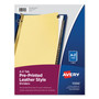 Avery Preprinted Black Leather Tab Dividers w/Gold Reinforced Edge, 25-Tab, A to Z, 11 x 8.5, Buff, 1 Set