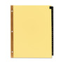 Avery Preprinted Black Leather Tab Dividers w/Gold Reinforced Edge, 25-Tab, A to Z, 11 x 8.5, Buff, 1 Set