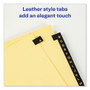 Avery Preprinted Black Leather Tab Dividers w/Gold Reinforced Edge, 25-Tab, A to Z, 11 x 8.5, Buff, 1 Set