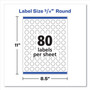 Avery Printable Self-Adhesive Permanent ID Labels w/Sure Feed, 0.75" dia, White 800/PK (AVE4221) View Product Image