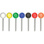 Gem Office Products Round Head Map Tacks - 0.18" Head - 0.4" Length - Assorted - (GEMMTA)
