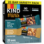 KIND Minis, Dark Chocolate Nuts and Sea Salt/Caramel Almond and Sea Salt, 0.7 oz, 20/Pack (KND27964) View Product Image