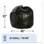 AbilityOne 8105013862323, SKILCRAFT Recycled Content Trash Can Liners, 33 gal, 1.5 mil, 33" x 40", Black/Brown, 100/Box (NSN3862323) View Product Image