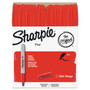 Sharpie Fine Tip Permanent Marker Value Pack, Fine Bullet Tip, Red, 36/Pack