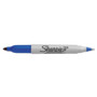 Sharpie Twin-Tip Permanent Marker, Extra-Fine/Fine Bullet Tips, Blue, Dozen