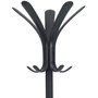 Alba CLEO Coat Stand, Stand Alone Rack, Ten Knobs, Steel/Plastic, 19.75w x 19.75d x 68.9h, Black