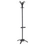 Alba Black Coat Stand - 10 Pegs - 68.9" Height x 19.7" Width - for Coat, Umbrella, Clothes - Metal - Black
