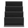 TRU RED Four Compartment Business Card Holder, Holds 100 Cards, 3.9 x 6.3 x 4, Plastic, Black