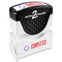ACCUSTAMP2 Pre-Inked Shutter Stamp, Red/Blue, COMPLETED, 1.63 x 0.5