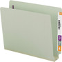 Smead End Tab Pressboard Classification Folders, Two SafeSHIELD Coated Fasteners, 3" Expansion, Letter Size, Gray-Green, 25/Box