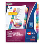 Avery Customizable TOC Ready Index Multicolor Tab Dividers, 31-Tab, 1 to 31, 11 x 8.5, White, Traditional Color Tabs, 1 Set