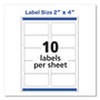 Avery Shipping Labels w/ TrueBlock Technology, Laser Printers, 2 x 4, White, 10/Sheet, 250 Sheets/Box (AVE5963) View Product Image