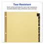 Avery Preprinted Black Leather Tab Dividers w/Gold Reinforced Edge, 12-Tab, Jan. to Dec., 11 x 8.5, Buff, 1 Set