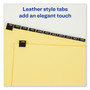 Avery Preprinted Black Leather Tab Dividers w/Gold Reinforced Edge, 12-Tab, Jan. to Dec., 11 x 8.5, Buff, 1 Set