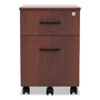 Alera Valencia Series Mobile Pedestal, Left/Right, 2-Drawers: Box/File, Legal/Letter, Medium Cherry, 15.88" x 19.13" x 22.88" (ALEVABFMC) View Product Image