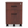 Alera Valencia Series Mobile Pedestal, Left/Right, 2-Drawers: Box/File, Legal/Letter, Medium Cherry, 15.88" x 19.13" x 22.88"