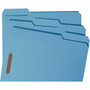 Smead Top Tab Colored Fastener Folders, 0.75" Expansion, 2 Fasteners, Letter Size, Blue Exterior, 50/Box