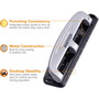 Bostitch 12-Sheet EZ Squeeze Three-Hole Punch, 9/32" Holes, Black/Silver
