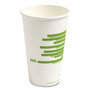 Perk Eco-ID Compostable Paper Hot Cups, 12 oz, White/Green, 50/Pack