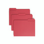 Smead Colored File Folders, 1/3-Cut Tabs: Assorted, Letter Size, 0.75" Expansion, Red, 100/Box