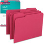 Smead Colored File Folders, 1/3-Cut Tabs: Assorted, Letter Size, 0.75" Expansion, Red, 100/Box