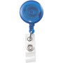 Advantus Translucent Retractable ID Card Reel, 30" Extension, Blue, 12/Pack