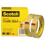 Scotch Double-Sided Tape, 3" Core, 0.75" x 36 yds, Clear, 2/Pack (MMM6652P3436) View Product Image