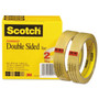 Scotch Double-Sided Tape, 3" Core, 0.75" x 36 yds, Clear, 2/Pack
