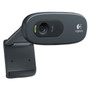 Logitech C270 HD Webcam, 1280 pixels x 720 pixels, 1 Mpixel, Black (LOG960000694) View Product Image