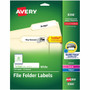 Avery File Folder Labels - 2/3" Width x 3 7/16" Length - Permanent Adhesive - Rectangle - Inkjet, Laser - Matte