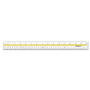Westcott Acrylic Data Highlight Reading Ruler With Tinted Guide, 15" Long, Clear/Yellow