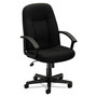 HON High-Back Executive Chair | Center-Tilt | Fixed Arms | Black Fabric - Polyester Seat Material - Black Back Color - Polyester Back Material - Black Frame Color - High Back
