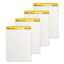 Post-it Easel Pads Super Sticky Vertical-Orientation Self-Stick Easel Pad Value Pack, Unruled, 25 x 30, White, 30 Sheets, 4/Carton