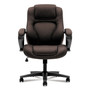 HON HVL402 Series Executive High-Back Chair, Supports Up to 250 lb, 17" to 21" Seat Height, Brown Seat/Back, Black Base