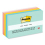 Post-it Notes Original Pads in Beachside Cafe Collection Colors, 3" x 5", 100 Sheets/Pad, 5 Pads/Pack