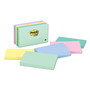 Post-it Notes Original Pads in Beachside Cafe Collection Colors, 3" x 5", 100 Sheets/Pad, 5 Pads/Pack