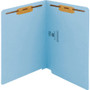Smead Heavyweight Colored End Tab Fastener Folders, 0.75" Expansion, 2 Fasteners, Letter Size, Blue Exterior, 50/Box