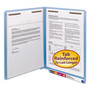Smead Heavyweight Colored End Tab Fastener Folders, 0.75" Expansion, 2 Fasteners, Letter Size, Blue Exterior, 50/Box