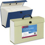 Smead Expanding File Box, 16.63" Expansion, 19 Sections, Twist-Lock Latch Closure, 2/5-Cut Tabs, Legal Size, Blue