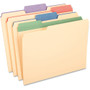 Pendaflex 1/3 Tab Cut Letter Recycled Top Tab File Folder - 8 1/2" x 11" - 225 Sheets Capacity - 3/4" Expansion - 11 pt. - Assorted