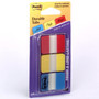 Post-it Tabs 1" Plain Solid Color Tabs, 1/5-Cut, Assorted Primary Colors, 1" Wide, 66/Pack